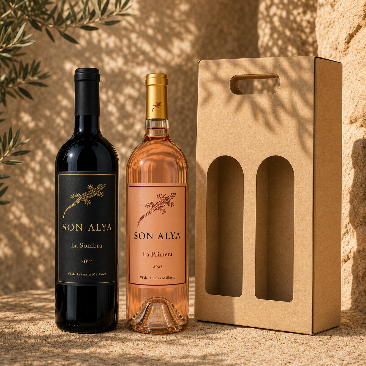 Son Alya Welcome Duo: La Primera 2025 Rosé und La Sombra 2024 Rotwein von Son Alya aus Algaida auf Mallorca